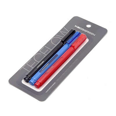 

Kaco 3pcs 05mm Black Blue Red Colored Ink Roller Ball Pens for School Office Writing Supplies Visiable Ink Cute Business Pen