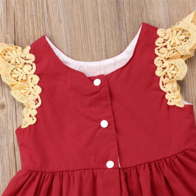

Kids Baby Girls Lace Flower Tops Vest Dress Pants Shorts Outfits Clothes Canis