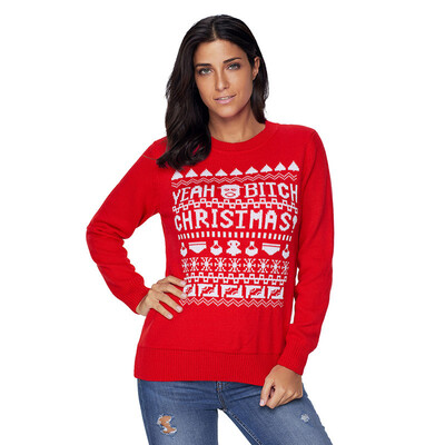 

PREISEI Autumn Winter Sweet Casual Letter Print Sweater Women O-Neck Long SLeeve Knitted Pullover PR27788