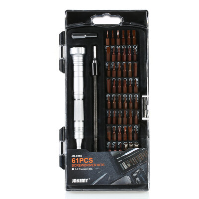 

JAKEMY 61 in 1 Screwdriver Set -2 Bits Precision Magnetic Screw-driver Bit Screw Driver Multi-functional DIY Repair Tool Kit Elec