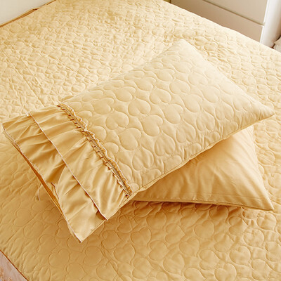 

2-Pieces Heart Shaped Quilted Pillowcase Flouncing Rectangle Bed Pillow Case Pillow Cover Pillow Sham
