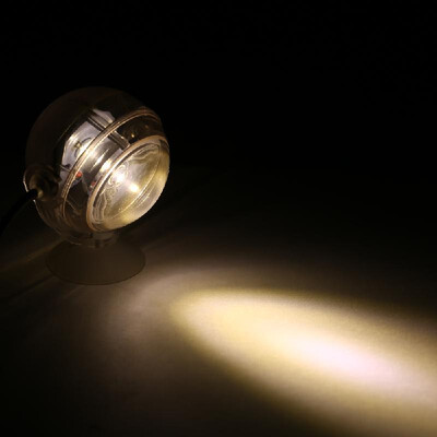 

Aquarium Waterproof LED Spotlight Submersible Light Convex Lens Design with Suction Cup Fish Tank Decorative Light Blue