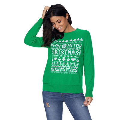 

PREISEI Autumn Winter Sweet Casual Letter Print Sweater Women O-Neck Long SLeeve Knitted Pullover PR27788