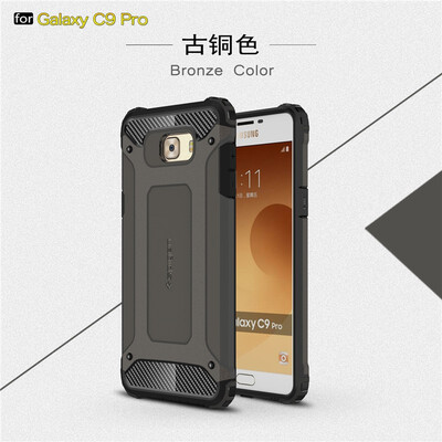 

Fivice Samsung Galaxy C9 pro case Luxury Silicone Diamond Armor PC Hard Shell Phone Case