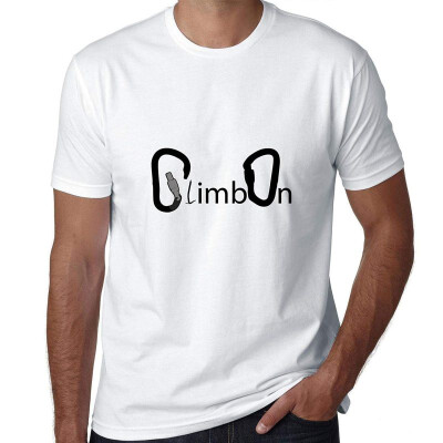 

Climb on Word Art with Carabiner Rock Climbing Mens T-Shirt