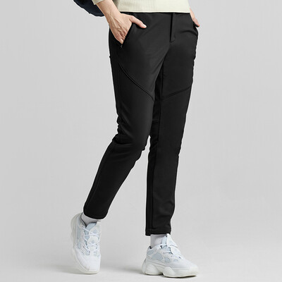

Pelliot&pelliot outdoor soft shell pants for men&women warm breathable elastic trousers sports casual pants 12830708 ochre black female M