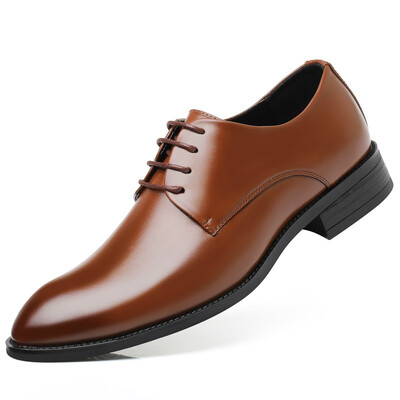 

JUQI Business Men Oxford Genuine Leather Shoes