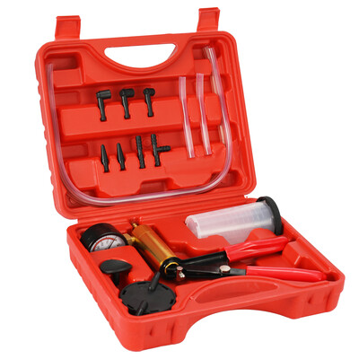 

17pcs Professional Car Auto Hand Held Vacuum Pressure Pump Brake Bleeder Adaptor Fluid Reservoir Tester Vacuum Bleeding Test Kits