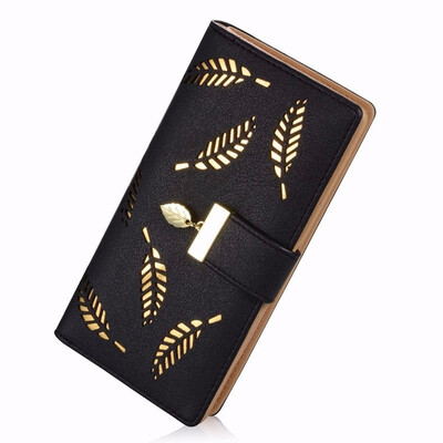 

Slim Long Leather Card Holder Purse Zipper Buckle Small Zip Clutch Wallet for Women