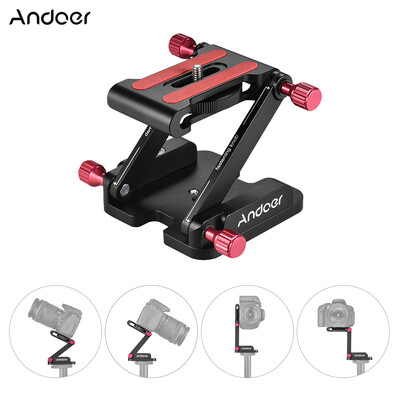 

Andoer Aluminum Alloy Z Flex Tilt Head Folding Quick Release Plate Camera Ball Head Stand Holder Max Load 35kg for Canon Nikon