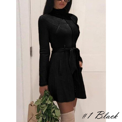 

Women High Neck Long Sleeve Casual Ladies Tops Coat Jacket Zip Up Outwear
