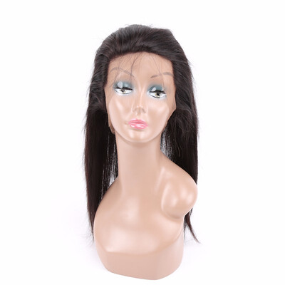 

Straight Hair 360 Lace Frontal Wig Brazilian Virgin Hair with Baby Hair 150 Density Human Hair Natural Color