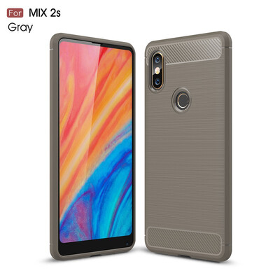 

Fivice Xiaomi Mi Mix 2S case Luxury brushed carbon fiber TPU soft shell