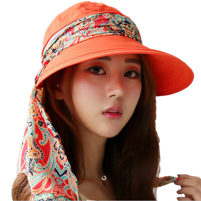 

MSEK WMZ160478 ladies Korean version of the sun cans dual-use removable large eaves sun outdoor travel hat orange