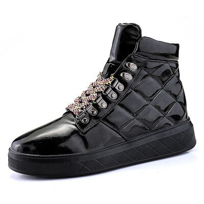 

2018 autumn Martin boots men in the Korean version of the trend of the British wild high shoes mens patent leather boots short bo
