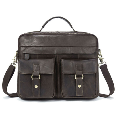 

135 Inch Men Vintage Leather Messenger Shoulder Bag Business Laptop Briefcase Handbag Retro Satchel Crossbody Pack