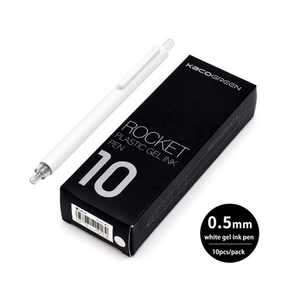 

Kaco Rocket Gel Ink Pens Retractable Black White 05mm Black Ink Student Writing Office Sign Pens 10pcspack