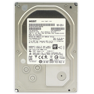 

HGST 6TB 7200 to 128M SAS12Gbs Enterprise Hard Disk HUS726060AL5210