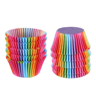 

UpperX 500 Pieces Rainbow Cupcake Cases Muffin Cases for Kitchen Baking Wedding Birthday Party Decoration 5 x 35CM