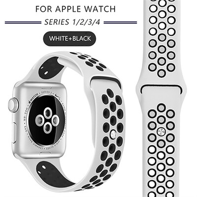 

Kebbit Sport Silicone Band for Apple Watch Series 4 3 2 1 38mm 42MM 40mm 44MM Replacement Watch Strap iWatch Band