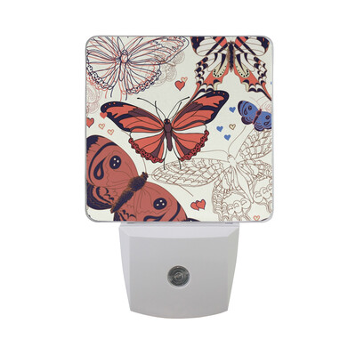 

ALAZA LED Night Light With Smart Dusk To Dawn SensorButterfly In Flowers Plug In Night Light