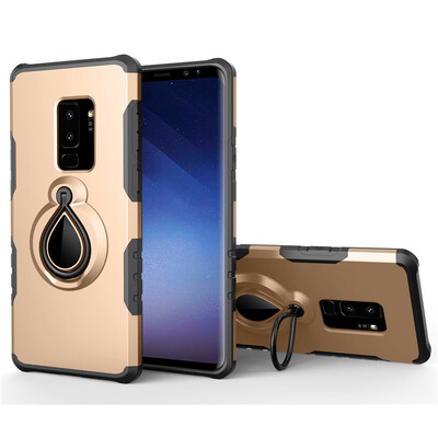 

Fivice Samsung Galaxy S9 Plus Case TPU Water Drop Ring Stand Car Power Magnetic Drop-proof Phone Case