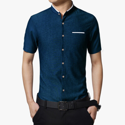 

Men Dress Shirts Fashion Designer 2016 Men Short Sleeves Shirts Solid Color Men Shirts Casual Men Shirts Plus Size  Hot Sale
