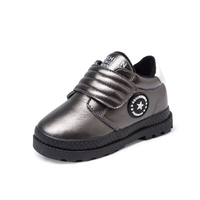 

chunchuntu 2018 Winter Children Black Casual Trainer Baby Girl Fashion Sport Sneaker Boy Brand Pu Leather Warm Shoe X3796