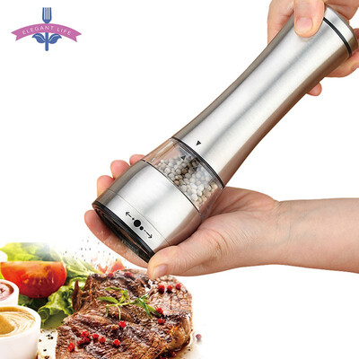 

Stainless Steel Electric Salt & Pepper Mill Grinder Seasoning Pot Spice Salt Sugar Mill Kitchen Cooking Tools Coarse Fine Model