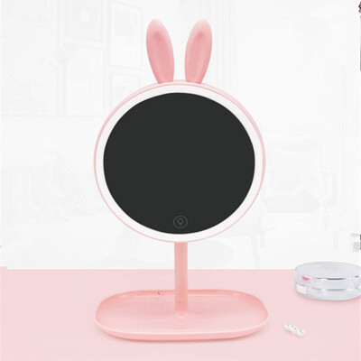 

JIPUSH Creative cartoon cute pet makeup mirror lamp LED with lamp type dressing mirror charging folding LED makeup mirror