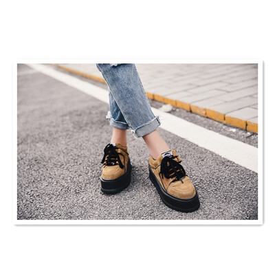 

Korean version of the wild Harajuku sneakers casual shoes women increase the Japanese wheel shoes retro British womens shoes