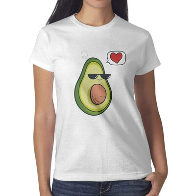 

Melinda Avocado Janpanese Womens White Tshirt Cotton Lovely T-Shirts