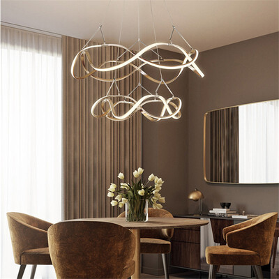 

Baycheer HL487569 Chrome Curved LED Warm Tiered Aluminum 33W Chandelier in Acrylicy