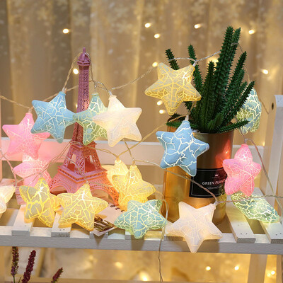 

Jingtang Christmas Decorations Christmas New Year Holiday Decoration Starry Decoration Lantern Christmas Tree Pendant Hanging Crack Stars String Lights Flashing Lights 4 Meters 20 Stars