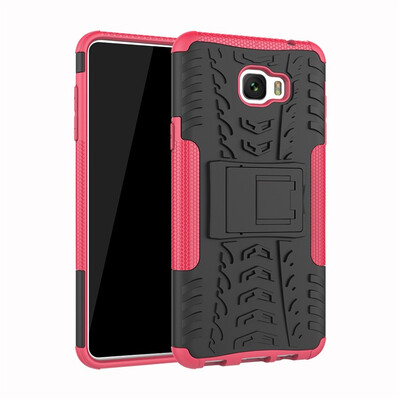 

Fivice Samsung C7 Pro Case TPU anti-fall tire pattern back clip bracket phone case