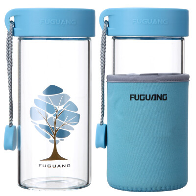 

Jingdong supermarket rich light colorful with a cup set of men&women portable glass cup 380ml yellow G1503-380