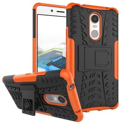 

Fivice Lenovo K6 note Case TPU anti-fall tire pattern back clip bracket phone case