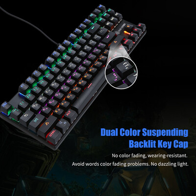 

MAGIC-REFINER Mechanical Keyboard 87-key Gaming Keyboard Blue Switch N-Key Rollover Keyboard with Russian&English Languages fo
