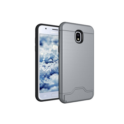 

Fivice Samsung J3 2018 Case TPU all-inclusive anti-drop brushed card with bracket mobile phone case