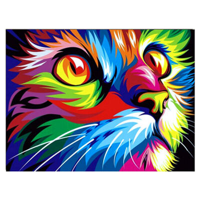

UpperX Diamond Embroidery DIY Diamond Painting Lovely Colored Cat Animal Diamond Painting Cross Stitch Rhinestone Mosaic