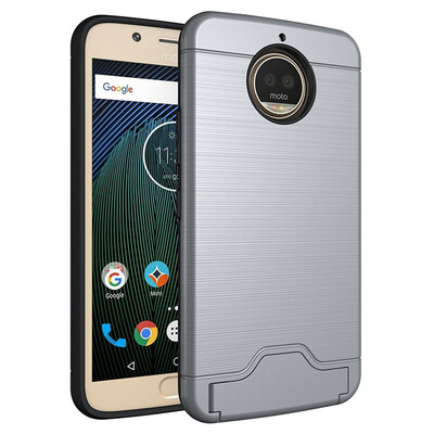 

Fivice Moto G5S Plus Case TPU all-inclusive anti-drop brushed card with bracket mobile phone case