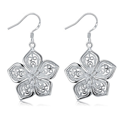 

MyMei Woman Earring Flower Silver Pendant Jewelry Fancy Earring elegance