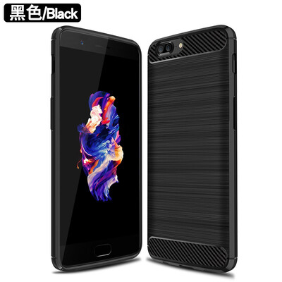 

Fivice Oneplus5 case Brushed carbon fiber silicone anti-fall soft shell phone case