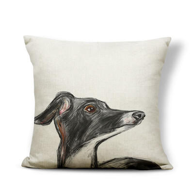 

Greyhound Cushion I Love Dog Cover Pillow Keep On Smile Rose Country Style Settee For Teen Throw Pillow Cover 43Cm Burlap Famous