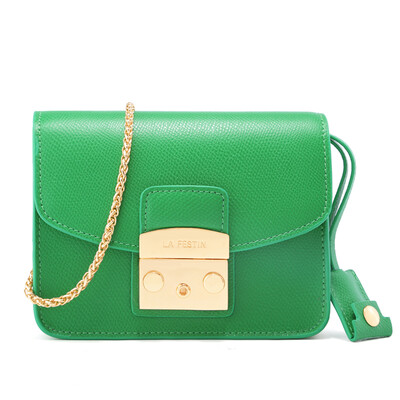 

La Festin 618630 ​​new Messenger bag small square bag shoulder bag leather chain buns night black