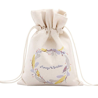 

UpperX Unique Design Large Christmas Gift Bag Home Party Decoration Vintage Drawstring Canvas Dinner Table Gift Bag Supplies 11