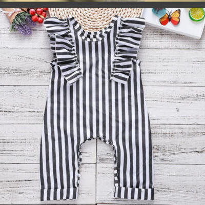 

Newborn Infant Baby Girl Kids Striped Sleeveless Romper Jumpsuit Toddler Outfits