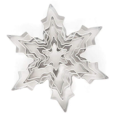 

UpperX Lot of 5 tin die-cut snowflake cookie cutter molds