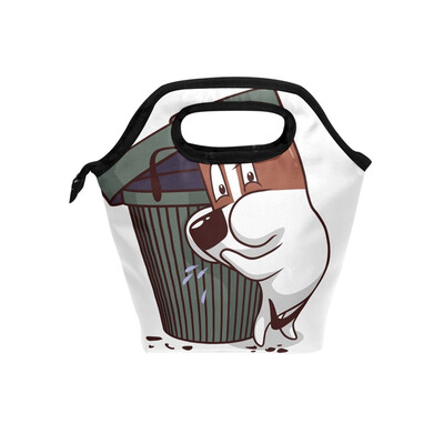 

Lunch Tote Bag Cute Dog Travel Picnic Insulated Lunch Handbags Portable Zipper Lunch Bag Box