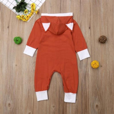 

Newborn Kids Infant Baby Boy Girl Cotton Hooded Romper Jumpsuit Clothes 3M-24M